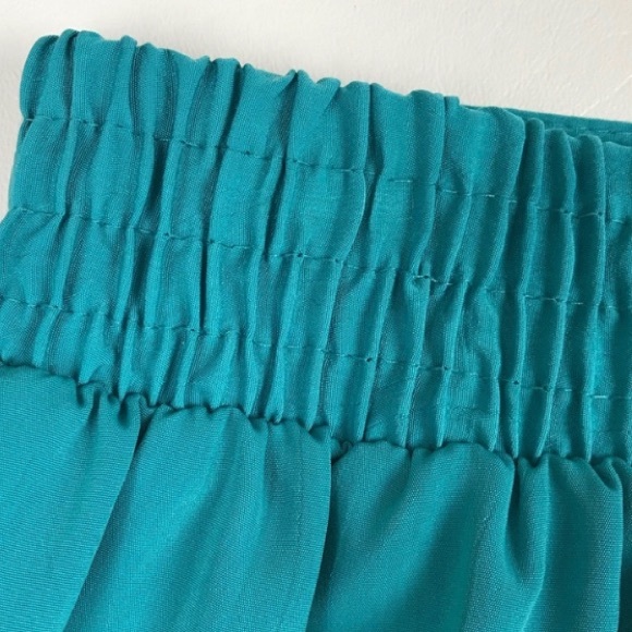 Vintage High Waist Shorts Pleated Front Teal Green - Picture 6 of 7